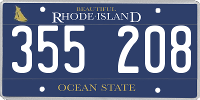 RI license plate 355208