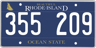 RI license plate 355209