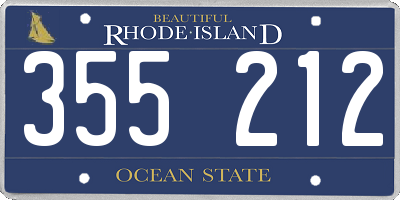 RI license plate 355212