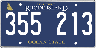 RI license plate 355213