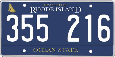RI license plate 355216