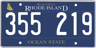 RI license plate 355219