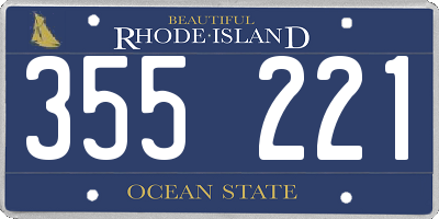 RI license plate 355221