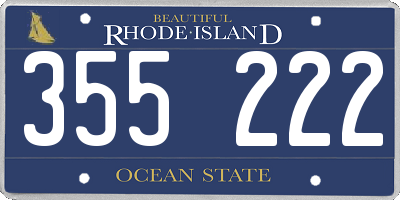 RI license plate 355222