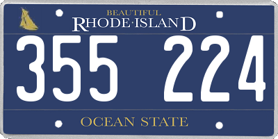 RI license plate 355224