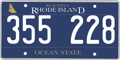 RI license plate 355228
