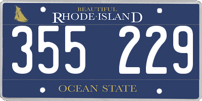 RI license plate 355229