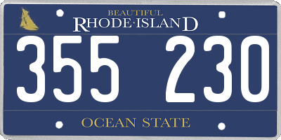 RI license plate 355230