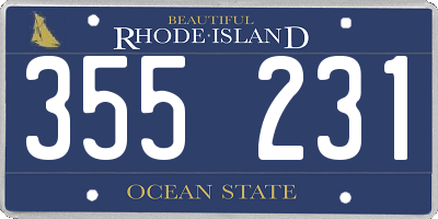 RI license plate 355231