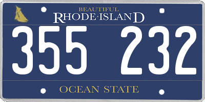 RI license plate 355232