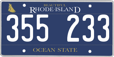 RI license plate 355233