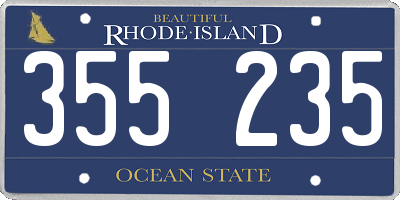 RI license plate 355235