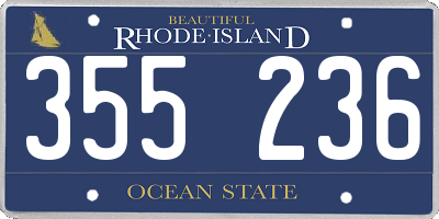 RI license plate 355236