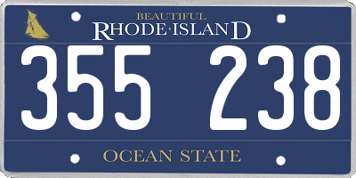 RI license plate 355238