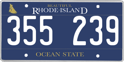 RI license plate 355239