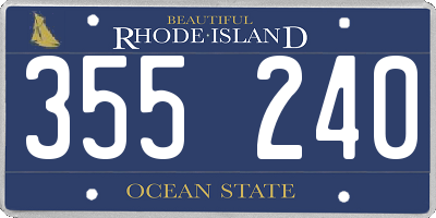 RI license plate 355240