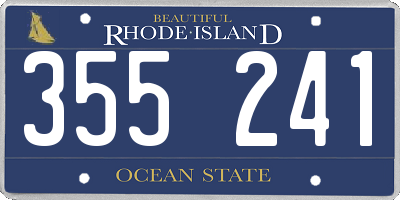 RI license plate 355241
