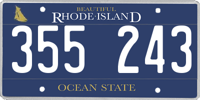 RI license plate 355243
