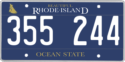 RI license plate 355244
