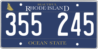 RI license plate 355245