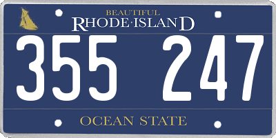 RI license plate 355247