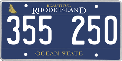 RI license plate 355250