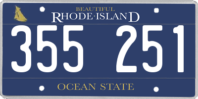 RI license plate 355251
