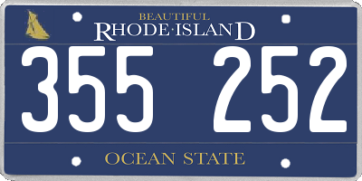 RI license plate 355252