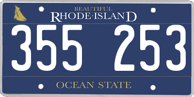 RI license plate 355253