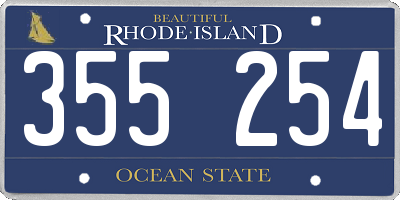 RI license plate 355254