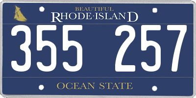 RI license plate 355257
