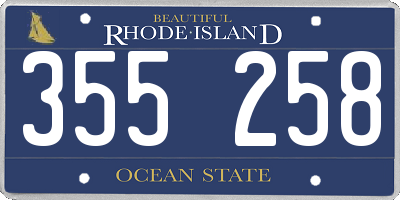 RI license plate 355258