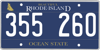 RI license plate 355260