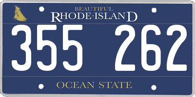 RI license plate 355262
