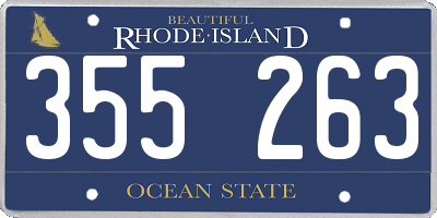 RI license plate 355263