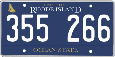 RI license plate 355266