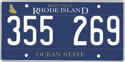 RI license plate 355269