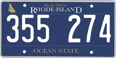 RI license plate 355274