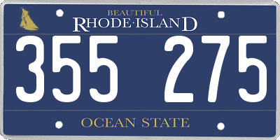 RI license plate 355275