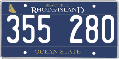 RI license plate 355280