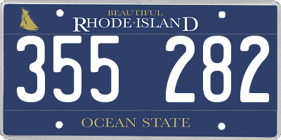 RI license plate 355282