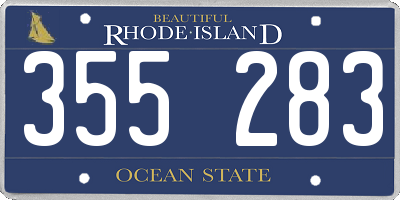 RI license plate 355283