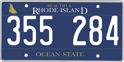 RI license plate 355284