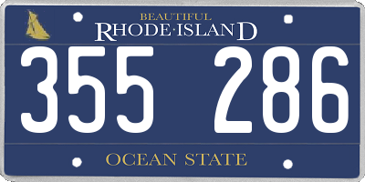RI license plate 355286