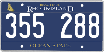 RI license plate 355288