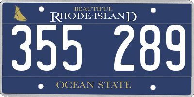 RI license plate 355289