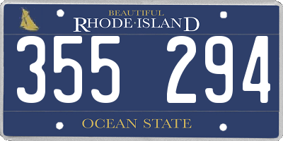 RI license plate 355294