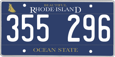 RI license plate 355296