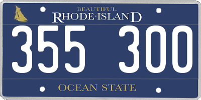 RI license plate 355300