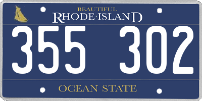RI license plate 355302
